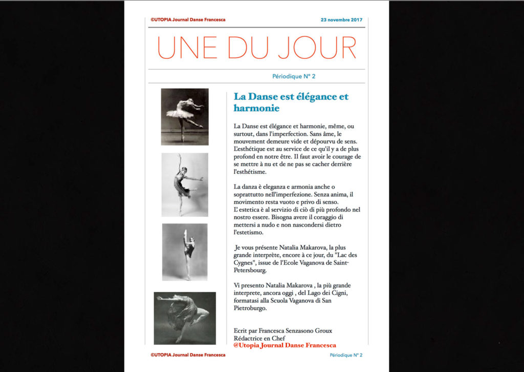 @Utopia Journal Danse Francesca Périodique n.2 -23 Novembre 2017 version bilingue