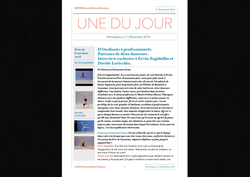©Utopia Journal Danse Francesca Périodique n.7 31 Décembre 2018 version française page 1