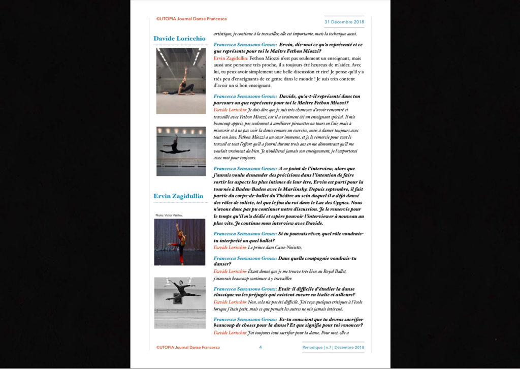 ©Utopia Journal Danse Francesca Périodique n.7 31 Décembre 2018 version française page 4