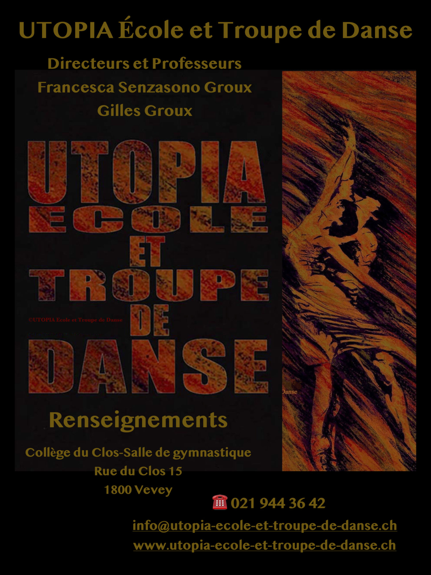 Affiche ©UTOPIA École et Troupe de Danse Filière Riviera de Vevey