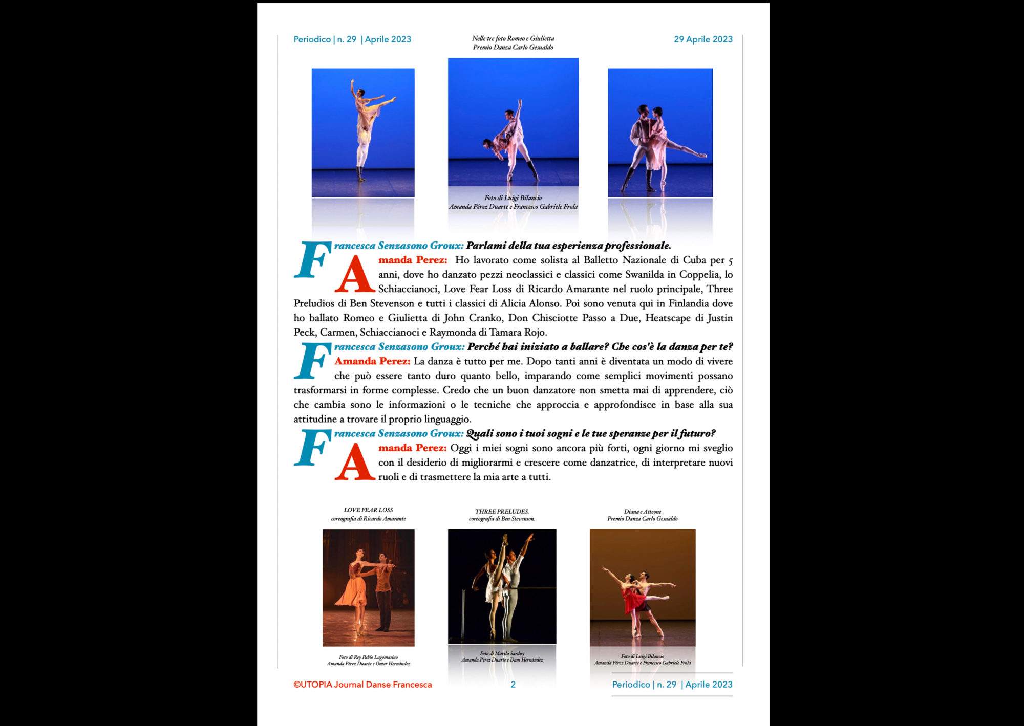 ©UTOPIA Journal Danse Francesca Periodico n.29 29 Aprile 2023 pagina 2