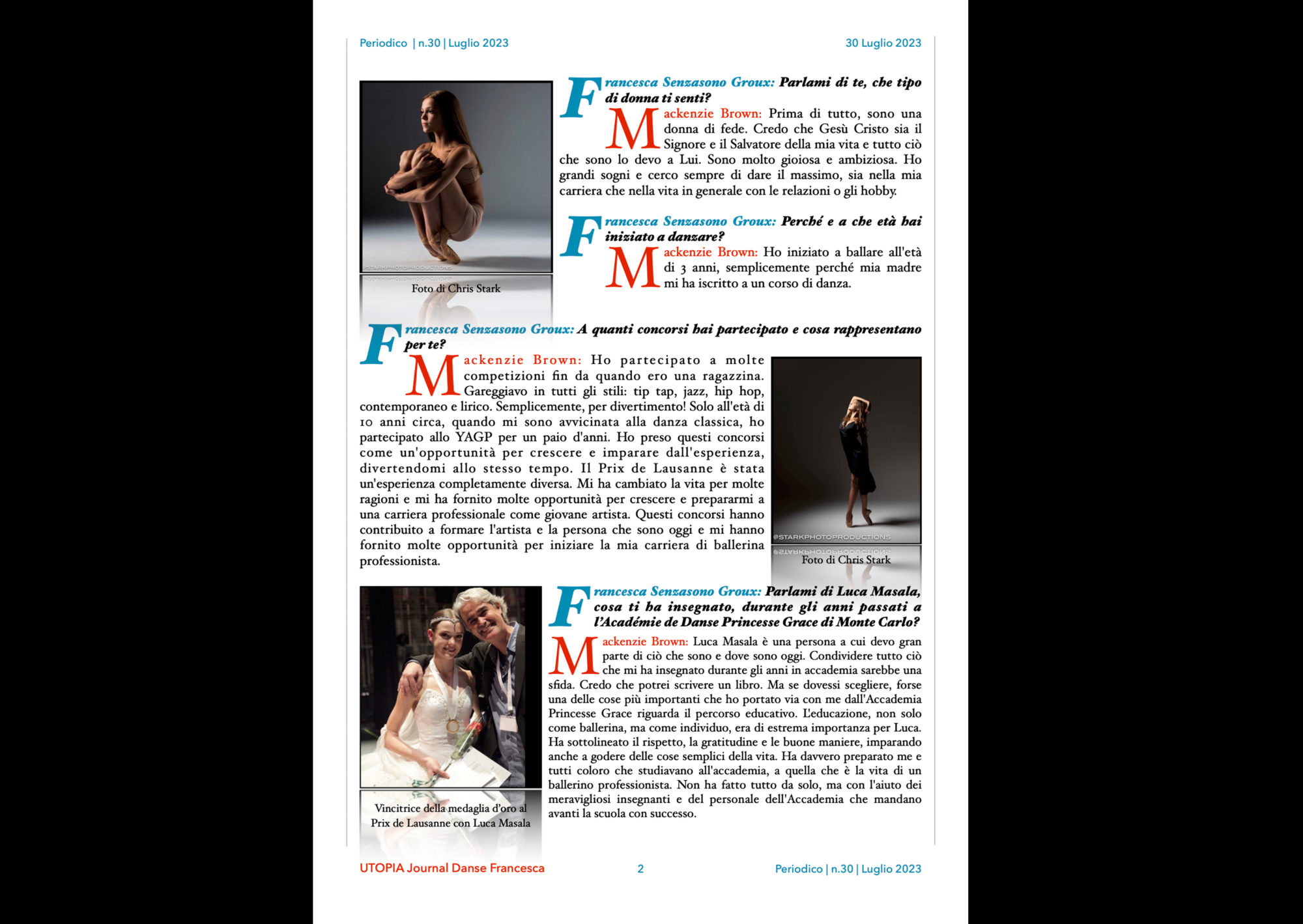 ©UTOPIA Journal Danse Francesca Periodico n.30 30 Luglio 2023 pagina 2