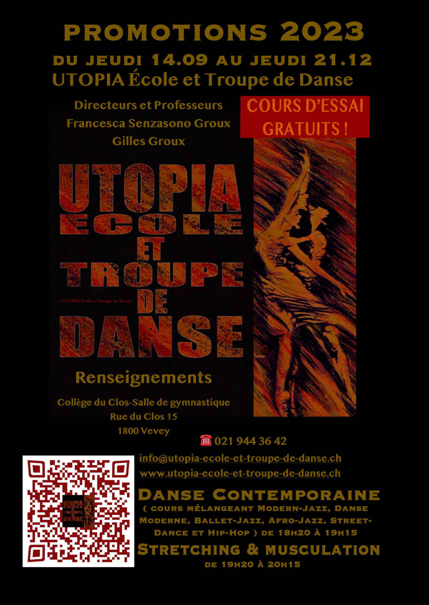 Affiche Promotionnelle ©UTOPIA École et Troupe de Danse Filière Riviera de Vevey 2023
