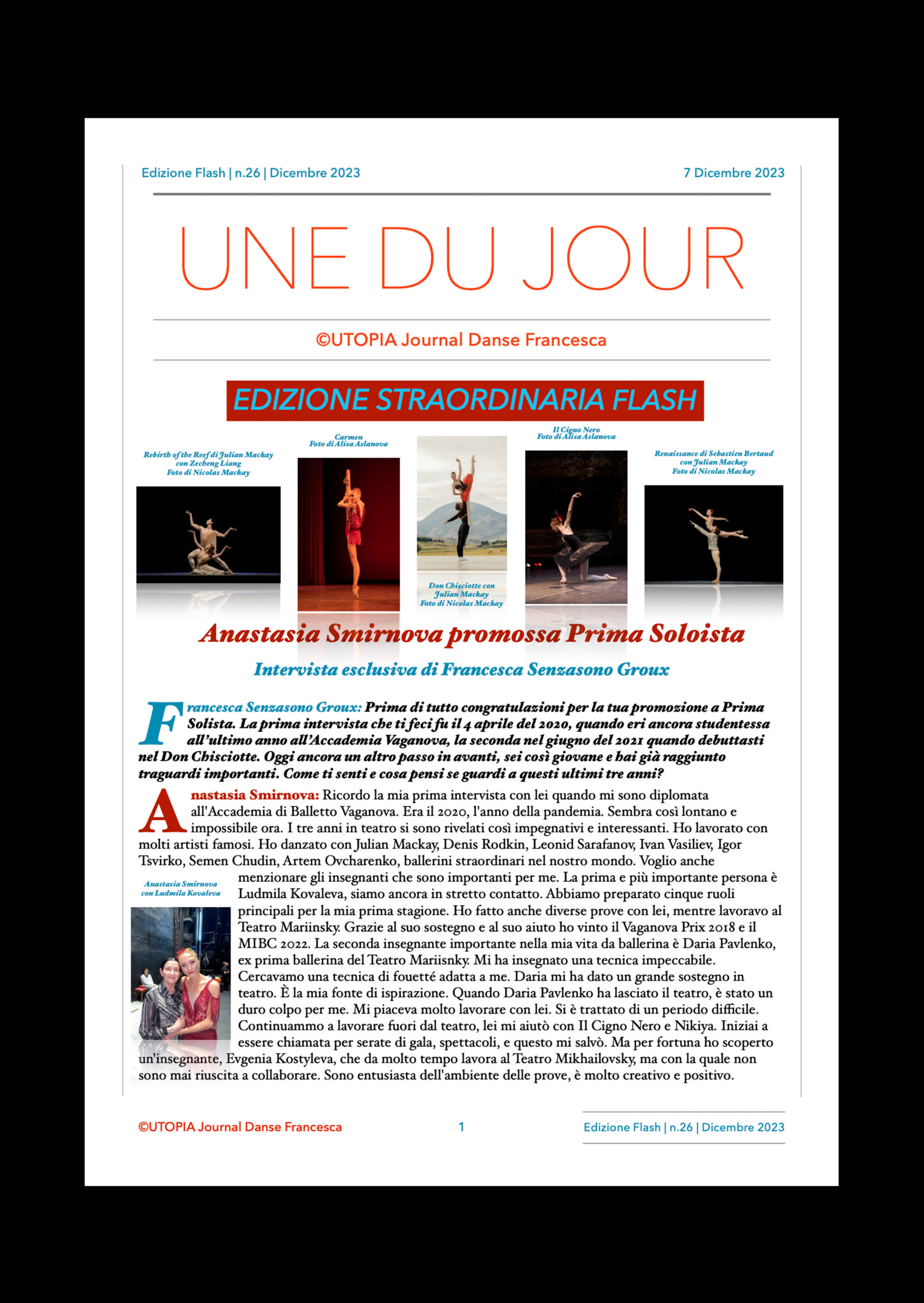 UTOPIA Journal Danse Francesca Edizione Flash