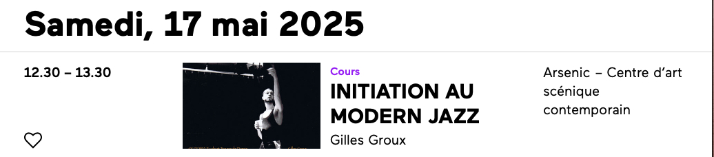 Gilles Groux à la Fête de la Danse de Lausanne le 17 mai 2025 annonce