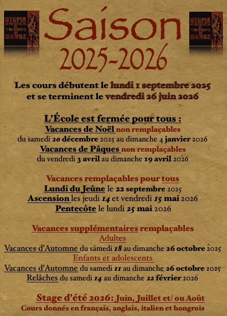 SAISON 2025-2026 ©UTOPIA École et Troupe de Danse