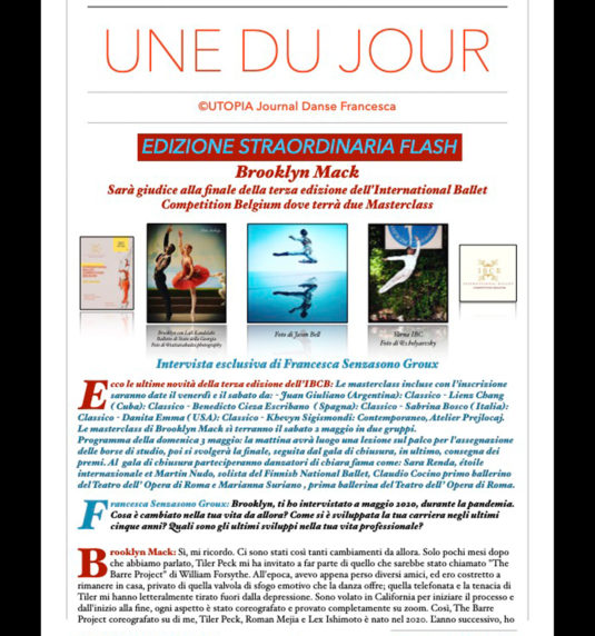 ©UTOPIA Journal Danse Francesca Edizione Flash