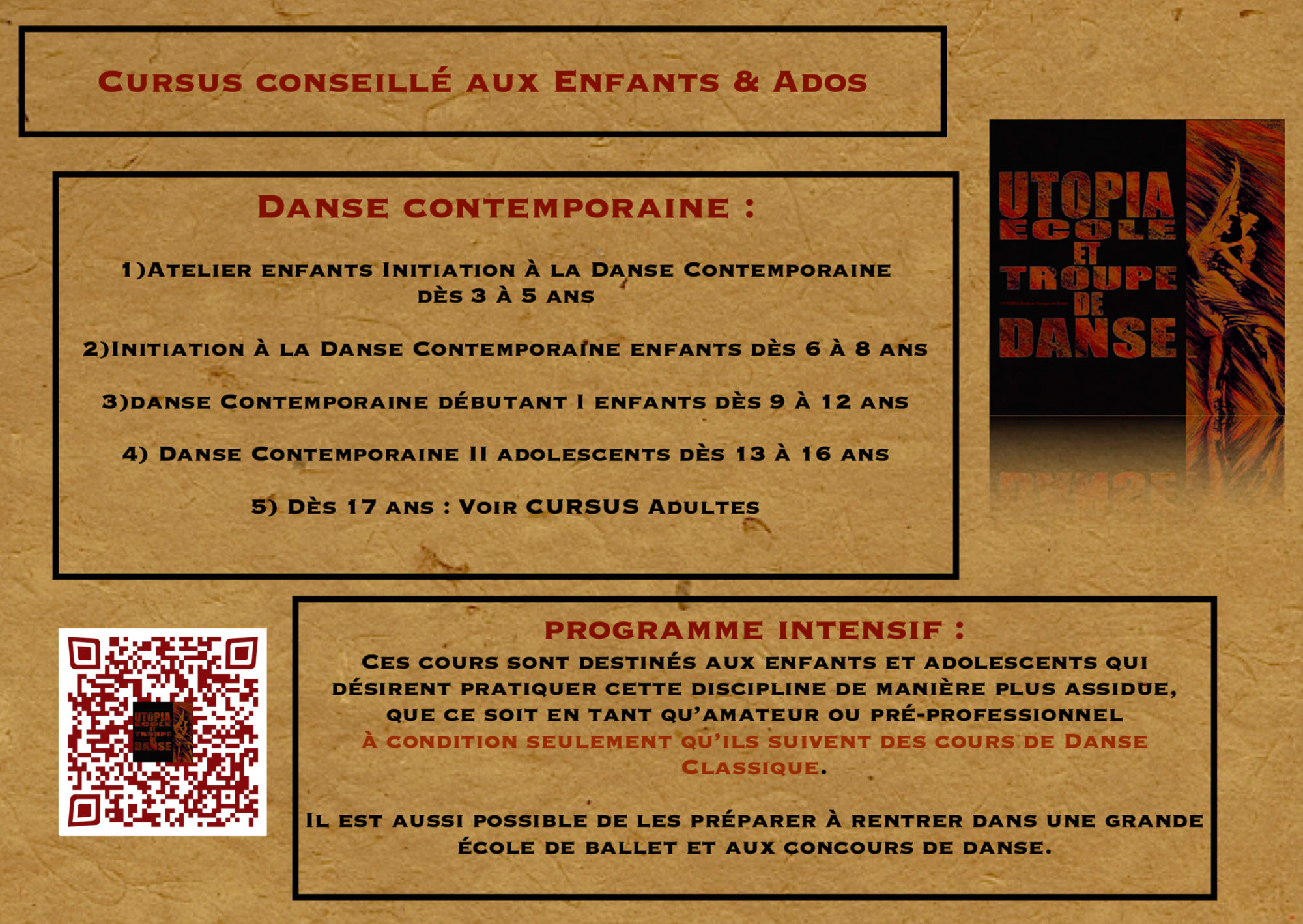 Cursus Enfants & Adolescents Danse Contemporaine