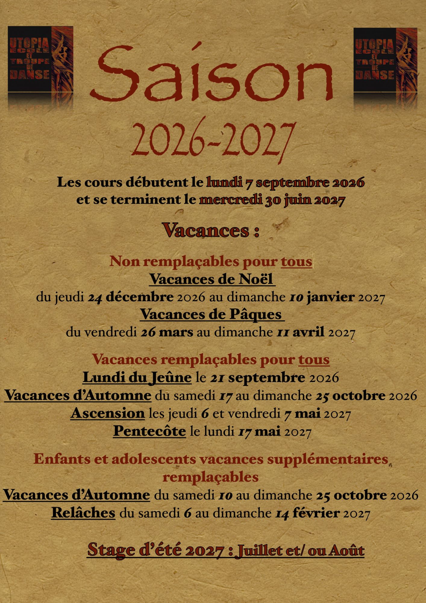 SAISON UTOPIA 2026-2027