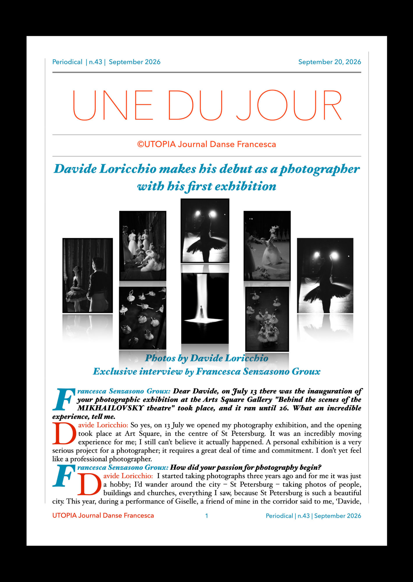 ©UTOPIA Journal Danse Periodical n 43, September, 20 2026 page 1
